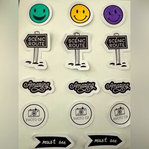 Colorful Smiley and Sign Stickers
